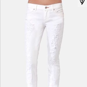 White ripped jeans